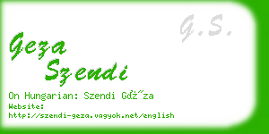 geza szendi business card